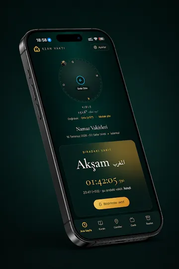 Ezan Vakti app — prayer times screen